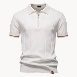 Elegantes Herren Polo mit Reißverschluss - Cecile LavelleWeiß