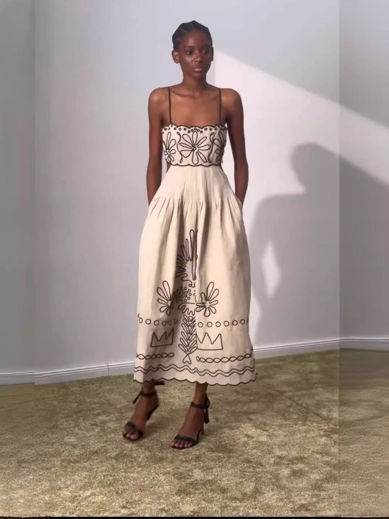 Elegant maxi dress with spaghetti straps