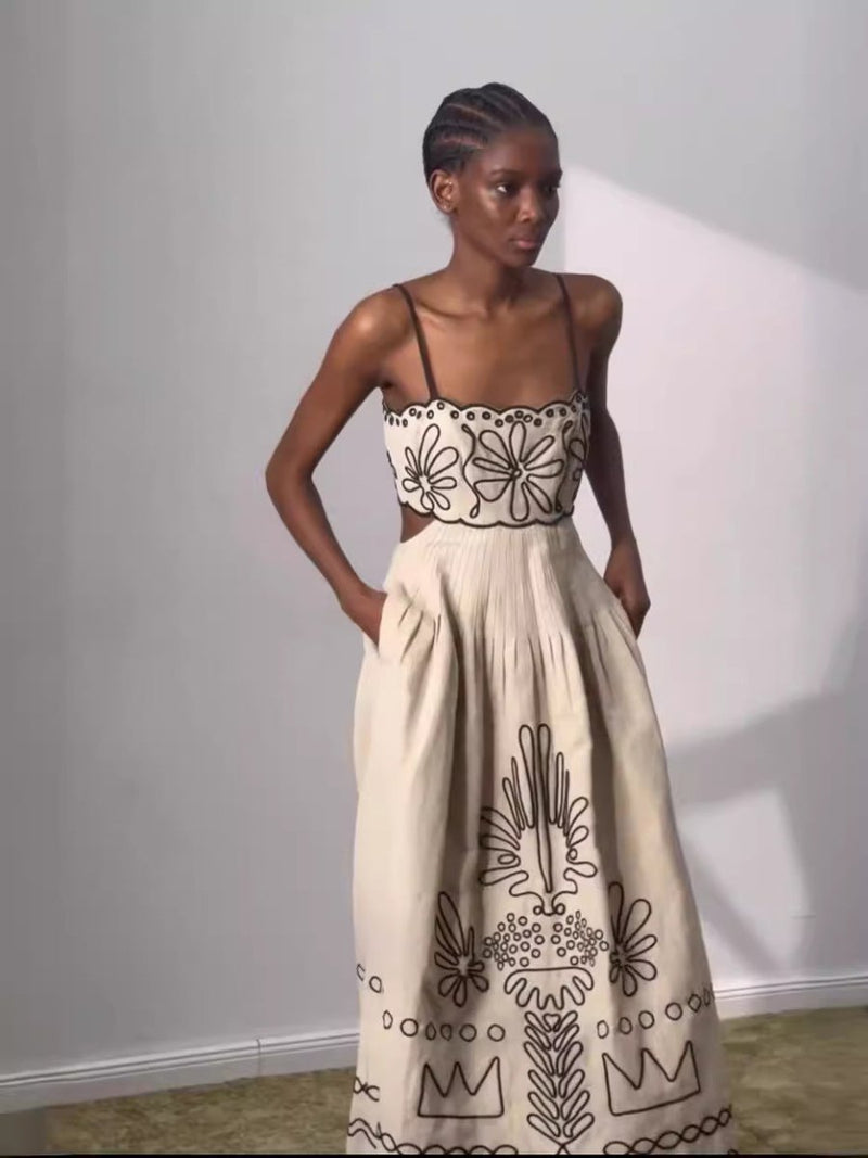 Elegant maxi dress with spaghetti straps
