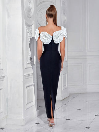 Elegantes Maxikleid mit Puffärmeln für Hochzeiten - Cecile LavelleSchwarz
