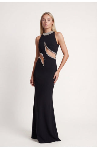 Elegantes Schwarzes Maxi Kleid Für Gala Abende - Cecile LavelleSchwarz