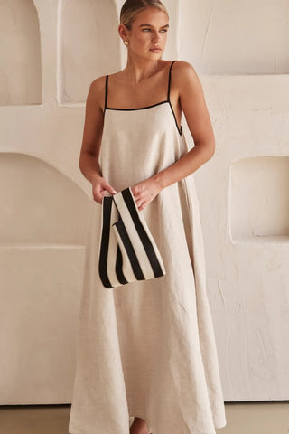 Elegantes Sommer langes Kleid mit Spaghettiträgern - Cecile LavelleCreme
