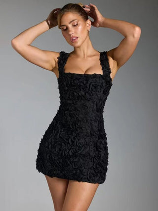 Elegantes Struktur Minikleid Party Look - Cecile LavelleSchwarz