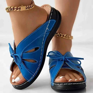 Elena – Offene Slip - On - Sandalen mit Schleifendetail - Cecile LavelleBlau