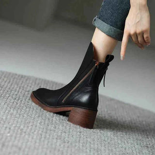 Damen Leder Stiefel Elegant