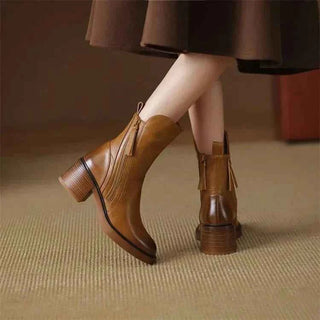 Damen Leder Stiefel Elegant