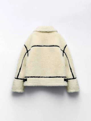 Oversize-Teddyjacke mit Kapuze