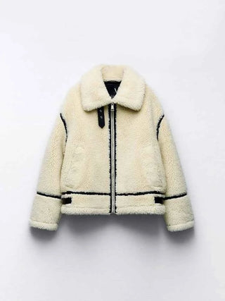 Oversize-Teddyjacke mit Kapuze