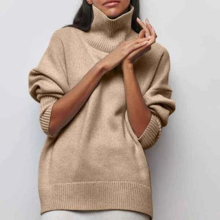 Figurbetonter Damen Rollkragenpullover - Cecile LavelleKhaki