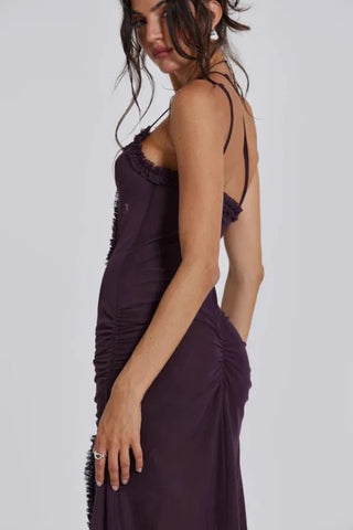 Figurbetontes Maxikleid Mit Cut - Out Und Beinschlitz - Cecile LavelleSchwarz