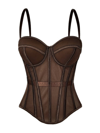 Figurformendes Corset Bustier mit Trägern - Cecile LavelleDunkelbraun