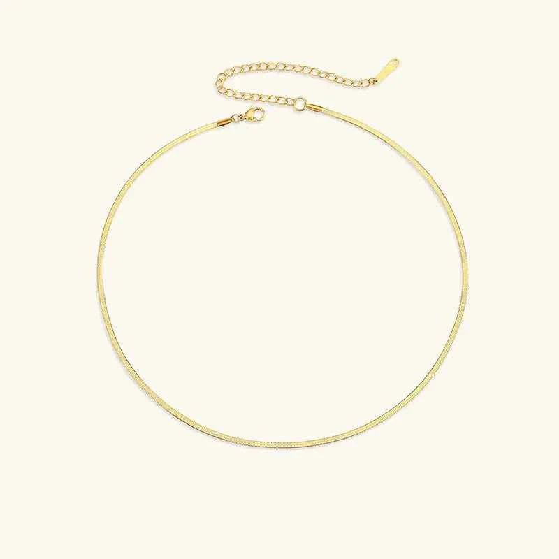 Flat Gold Necklace Women
