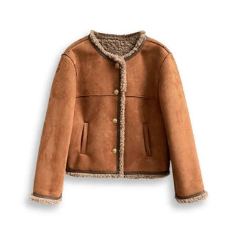 Flauschige Jacke im Teddy - Stil - Cecile LavelleBraun