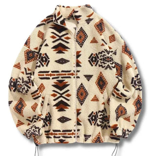 Fleecejacke Aztekenmuster - Cecile LavelleCreme
