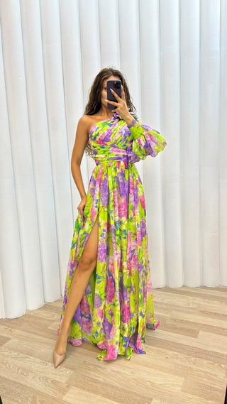 Florales Maxi Kleid Für Gala Und Formelle Anlässe - Cecile LavelleGelb