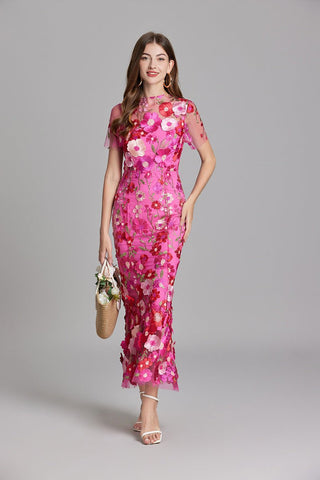 Florales Maxikleid Elegant - Cecile LavelleGelb