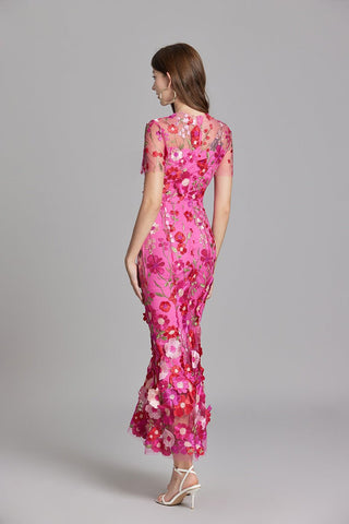 Florales Maxikleid Elegant - Cecile LavelleRosa