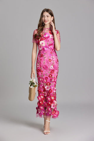 Florales Maxikleid Elegant - Cecile LavelleGelb