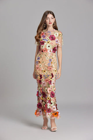 Florales Maxikleid Elegant - Cecile LavelleLila