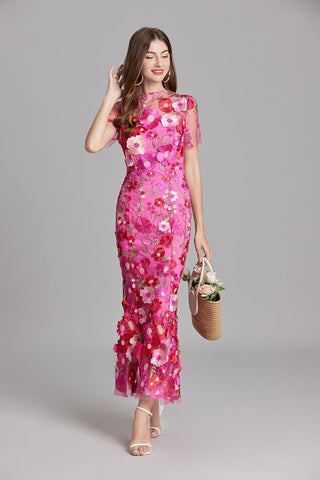 Florales Maxikleid Elegant - Cecile LavelleRosa