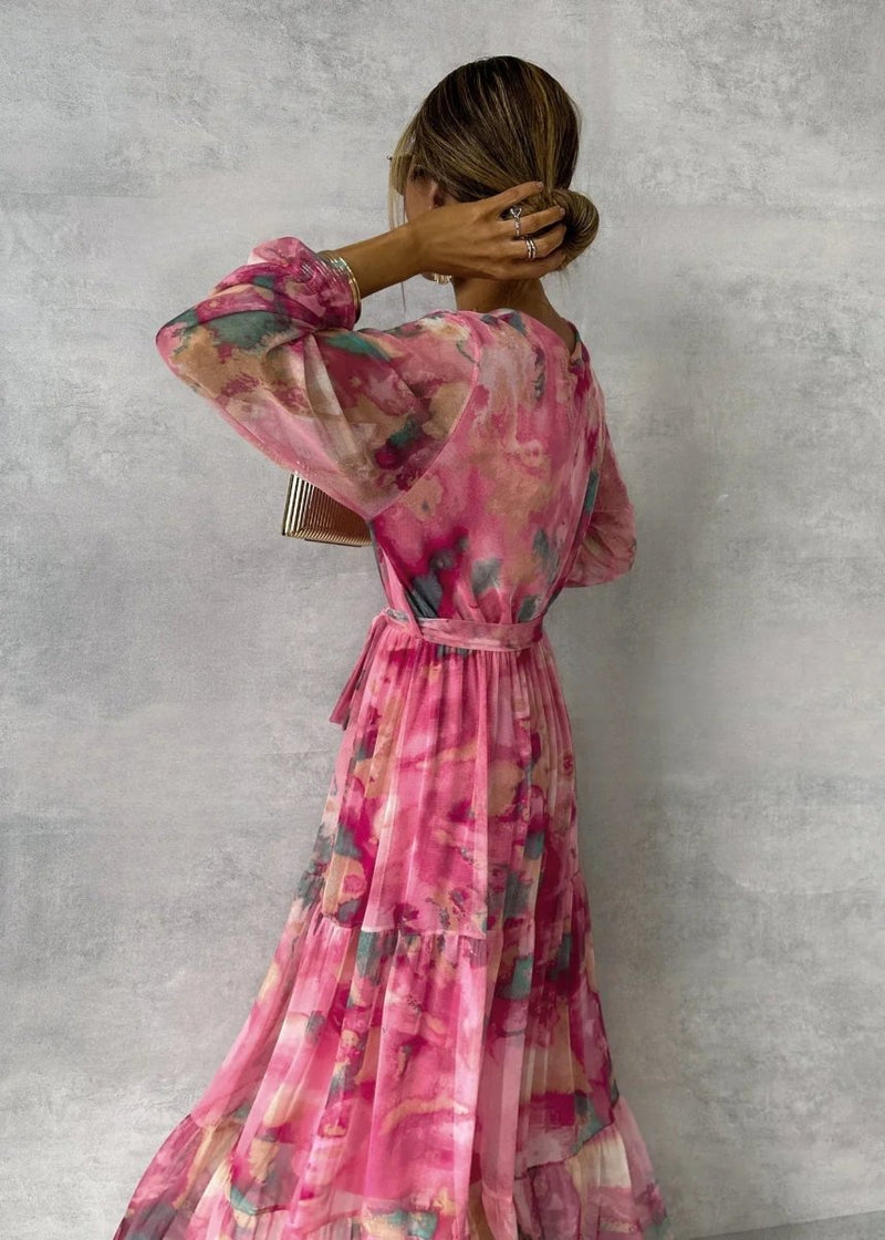 Florales Maxikleid mit Ärmeln