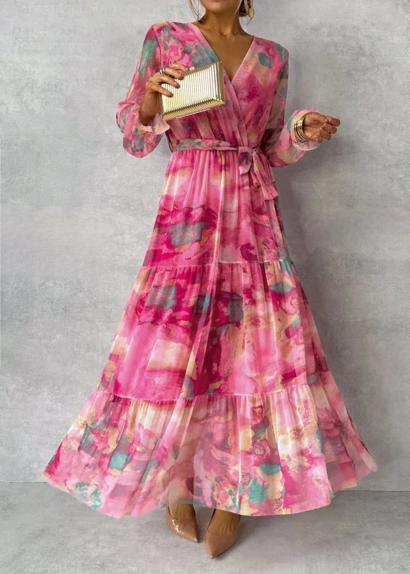 Florales Maxikleid mit Ärmeln
