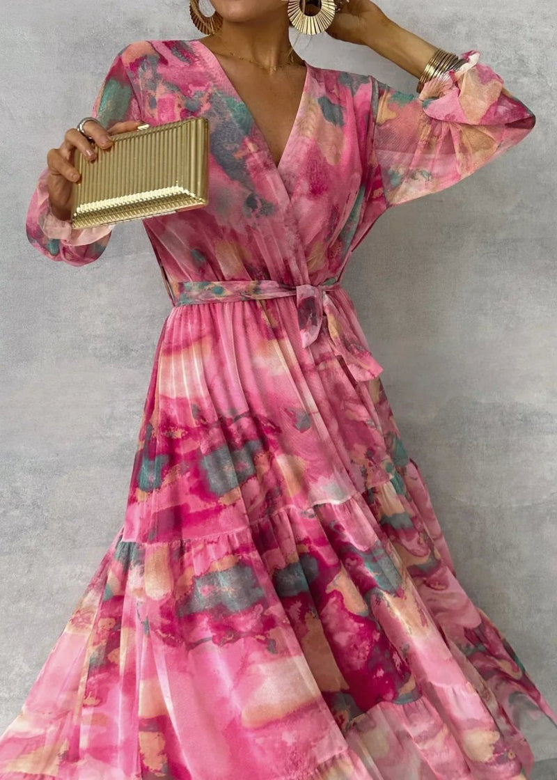 Florales Maxikleid mit Ärmeln