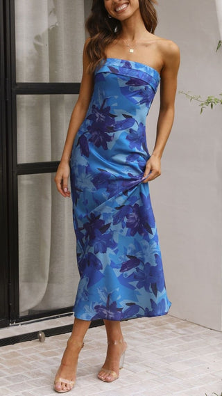 Florales Trägerloses Maxi Kleid Für Formelle Anlässe - Cecile LavelleRosa