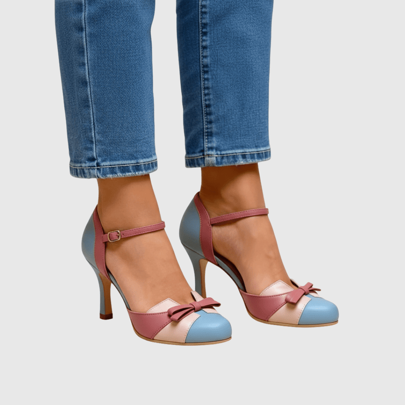 Formelle High Heels Mit Schleife Und Knöchelriemen