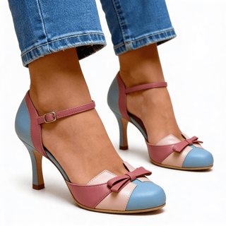 Formelle High Heels Mit Schleife Und Knöchelriemen - Cecile LavelleBlau