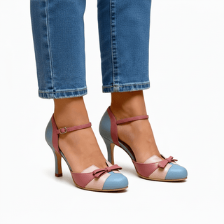 Formelle High Heels Mit Schleife Und Knöchelriemen - Cecile LavelleBlau