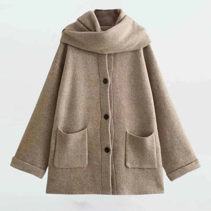 Geknöpfte Strickjacke mit Struktur