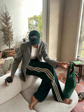 Gestreifte Oversize Hose Damen - Cecile LavelleSchwarz