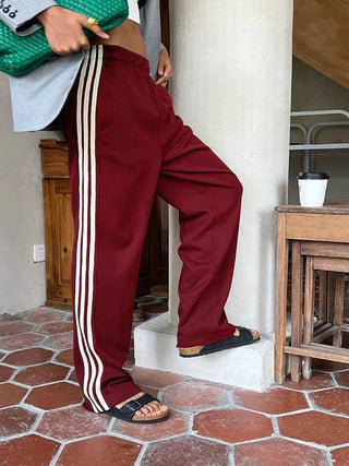 Gestreifte Oversize Hose Damen - Cecile LavelleRot