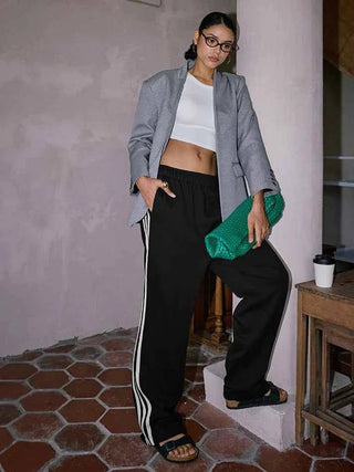 Gestreifte Oversize Hose Damen - Cecile LavelleSchwarz