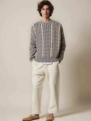 Gestreifter Pullover Herren - Cecile LavelleMarineblau