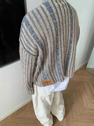 Gestreifter Pullover Herren - Cecile LavelleMarineblau