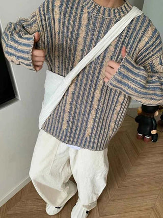 Gestreifter Pullover Herren - Cecile LavelleMarineblau