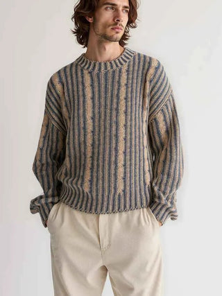 Gestreifter Pullover Herren - Cecile LavelleMarineblau