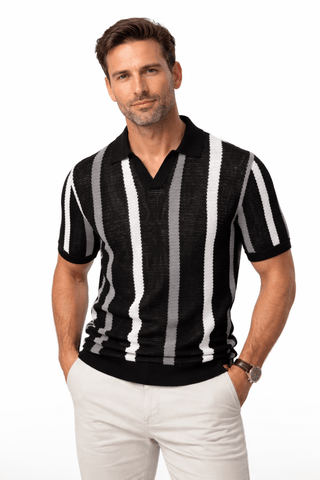 Gestreiftes Poloshirt Herren Kurzarm - Cecile LavelleBlau
