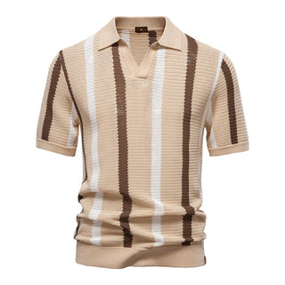 Gestreiftes Poloshirt Herren Kurzarm - Cecile LavelleBeige