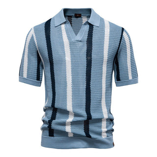 Gestreiftes Poloshirt Herren Kurzarm - Cecile LavelleBlau