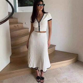 Gestricktes Zweiteiler - Set mit Bindeträgern - Cecile LavelleSchwarz