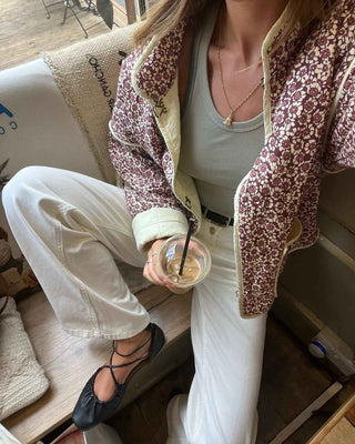 Gewämmter Kurzmantel mit Patches - Cecile Lavellegeblümt