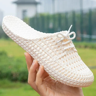 Gewebte Damen Mules sind atmungsaktive Sommer Slipper - Cecile LavelleSchwarz
