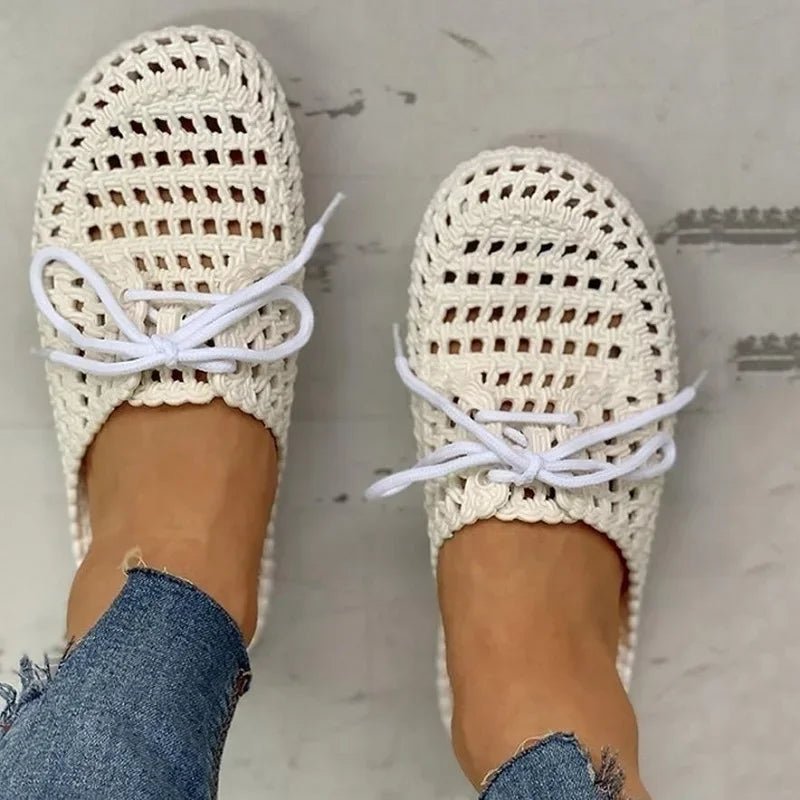 Woven women's mules are breathable summer slippers