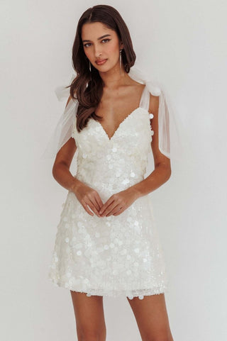 Glitzer - Mini‑Kleid mit Paillettenbesatz - Cecile LavelleWeiß