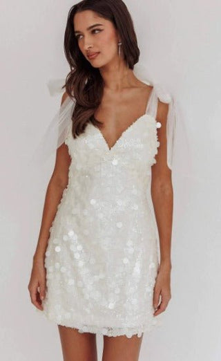 Glitzer - Mini‑Kleid mit Paillettenbesatz - Cecile LavelleWeiß