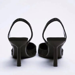 Glitzer Pumps Damen mit Strassbesatz - Cecile LavelleGold