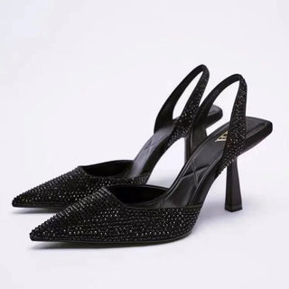 Glitzer Pumps Damen mit Strassbesatz - Cecile LavelleGold